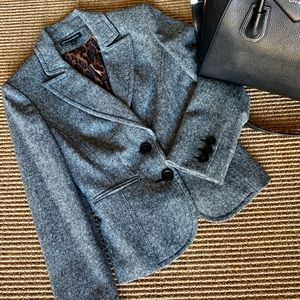 Express womens black/white tweed-style blazer